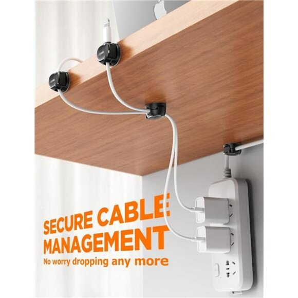 Cord organizer cable clips adhesive wire holder desk charger cord management set - Picture 5 of 7
